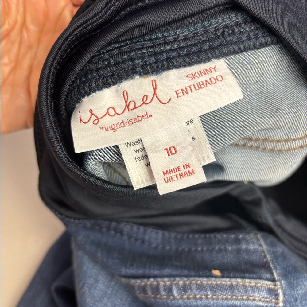 Ingrid & Isabel Deep Blue Jeggings Over the Belly Back Support Cat Whisker Fade - Picture 7 of 12